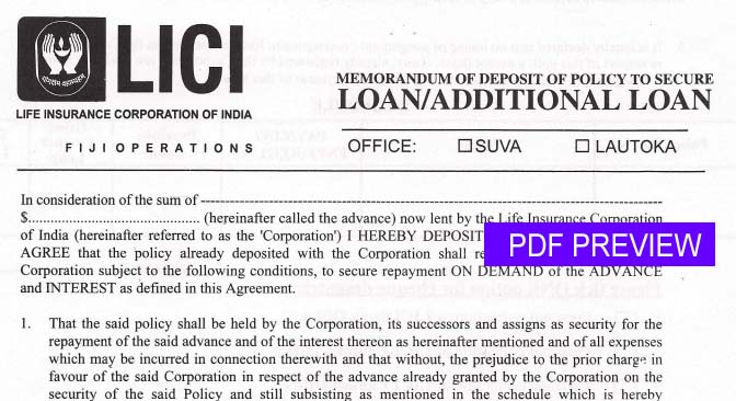 LIC loan form pdf