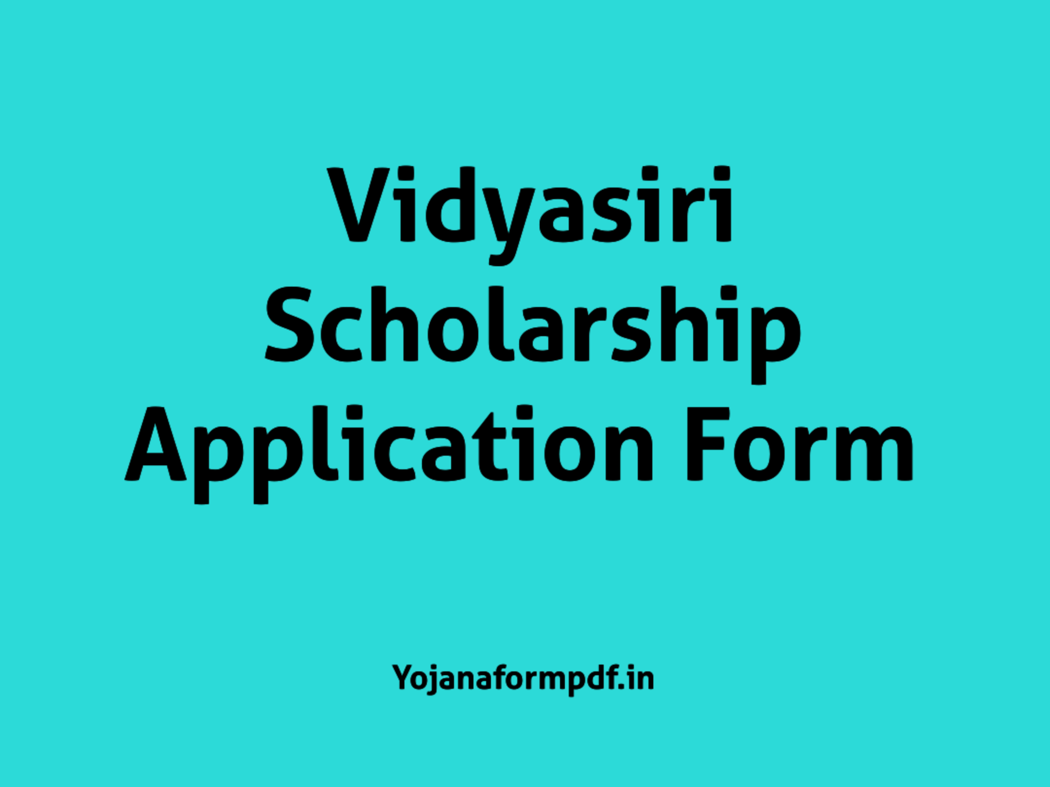 Vidyasiri Scholarship Application Form PDF